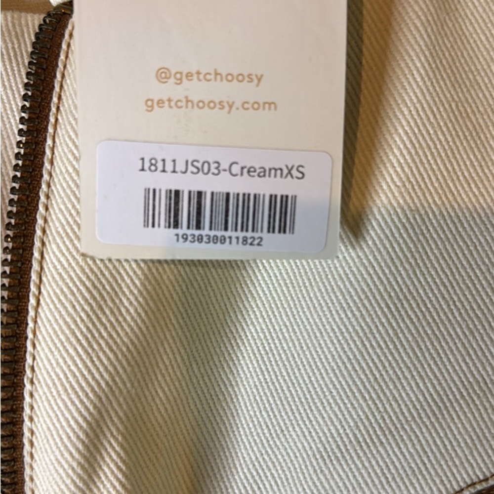 Choosy Elegant Cream Denim Belted Jumpsuit - Picture 3 of 7